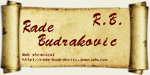 Rade Budraković vizit kartica